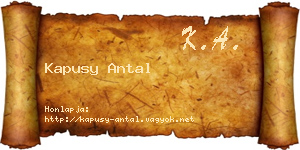 Kapusy Antal névjegykártya