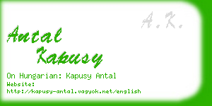 antal kapusy business card